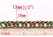 Бронзовая цепочка с двойным плетением 15x10 мм (0,5 м)